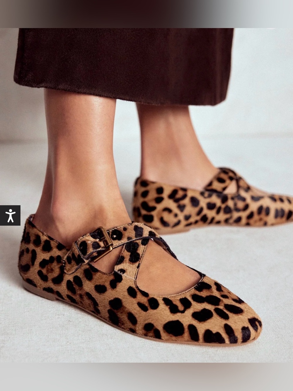 Boden Cross Strap Mary Jane Classic Leopard size 8(39)